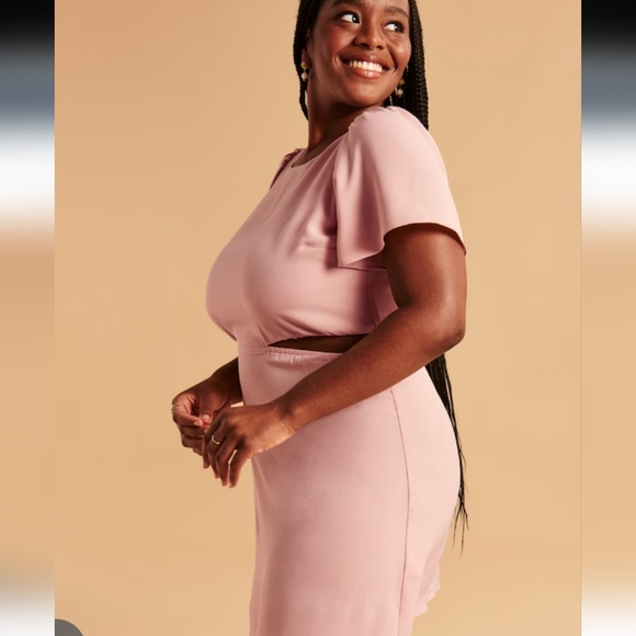 Abercrombie & Fitch Cutout Mini Dress Light Pink Size XXXL NWT - Picture 3 of 11